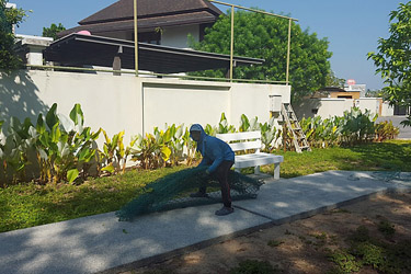 Removing of tennis court fence (Half way)